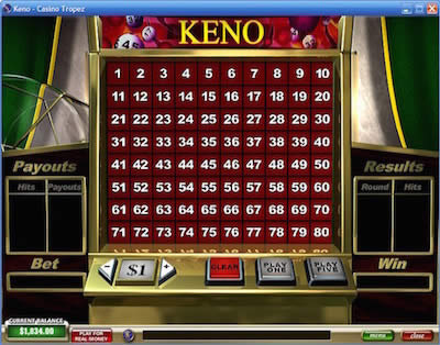 Il gioco del Keno