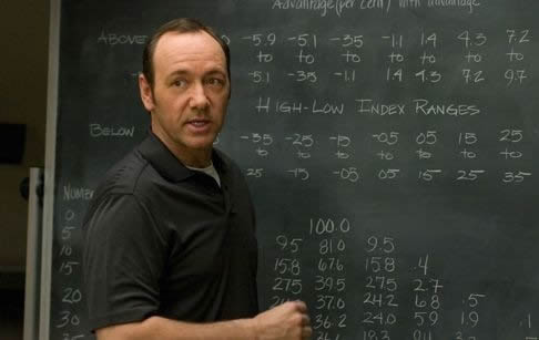 kevin spacey in una sequenza del film 21